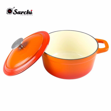 3 Quart Esmalte de hierro fundido cubierto horno holandés plato de cocina con tapa de sartén